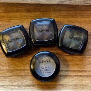 NYX Single Eyeshadows Cryptonite Sensual Exotic Green Glam Shadow Bundle of 4